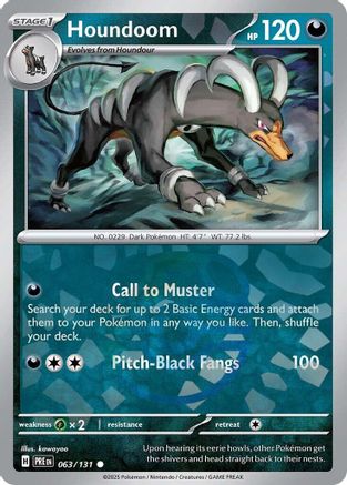 Houndoom (063/131) (Master Ball Pattern) Holofoil [SV: Prismatic Evolutions]