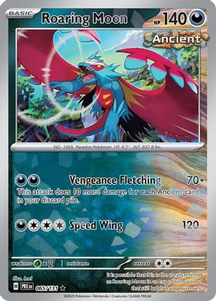 Roaring Moon (065/131) (Master Ball Pattern) Holofoil [SV: Prismatic Evolutions]
