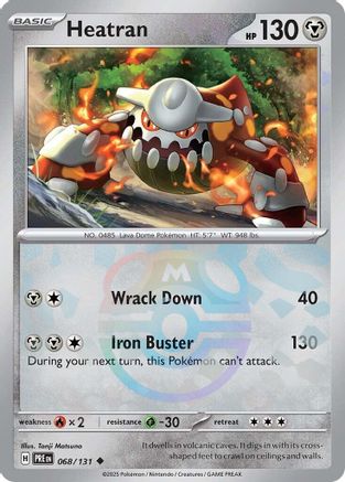 Heatran (068/131) (Master Ball Pattern) Holofoil [SV: Prismatic Evolutions]