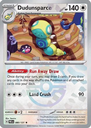 Dudunsparce (080/131) (Master Ball Pattern) Holofoil [SV: Prismatic Evolutions]