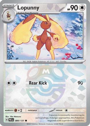 Lopunny (084/131) (Master Ball Pattern) Holofoil [SV: Prismatic Evolutions]