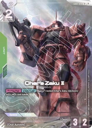 Char's Zaku II (R+) (GD01-026) Holofoil [Edition Beta]