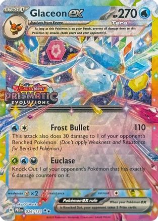 Glaceon ex - 026/131 (Prismatic Evolutions Stamp) (26) Holofoil [Miscellaneous Cards & Products]
