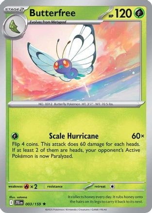 Butterfree 003/159 (3) Reverse Holofoil [SV09: Journey Together]