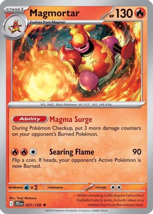 Magmortar 021/159 (21) Holofoil [SV09: Journey Together]