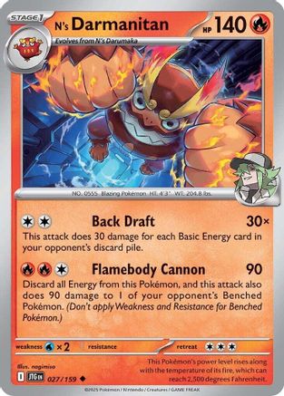 N's Darmanitan (027/159) Reverse Holofoil [SV09: Journey Together]