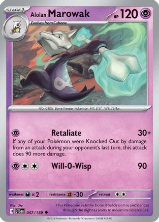 Alolan Marowak (057/159) Reverse Holofoil [SV09: Journey Together]