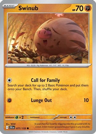 Swinub (077/159) Reverse Holofoil [SV09: Journey Together]