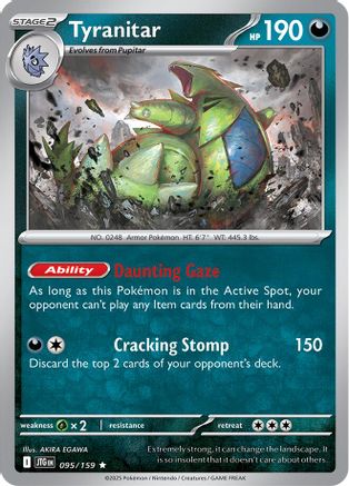 Tyranitar (095/196) Reverse Holofoil [SV09: Journey Together]
