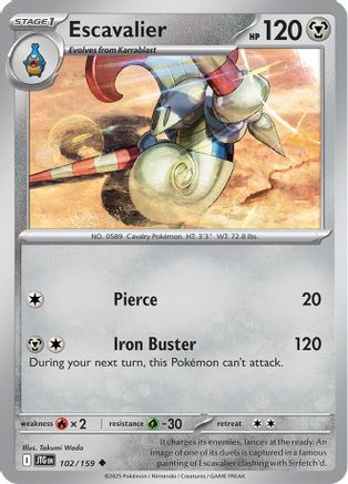 Escavalier (102/159) Reverse Holofoil [SV09: Journey Together]