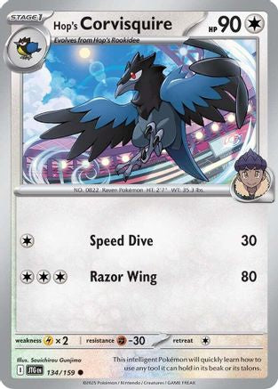 Hop's Corvisquire (134) Reverse Holofoil [SV09: Journey Together]