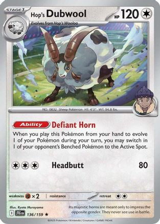 Hop's Dubwool (136) Reverse Holofoil [SV09: Journey Together]