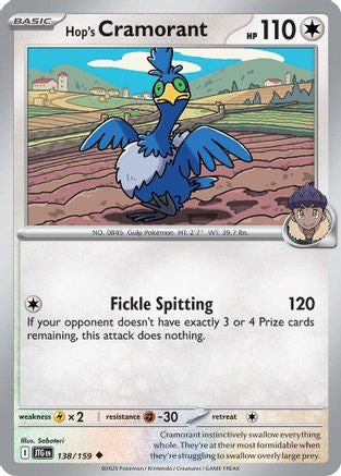 Hop's Cramorant (138) Reverse Holofoil [SV09: Journey Together]