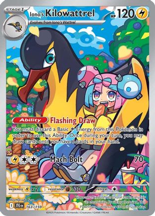 Iono's Kilowattrel - 163/159 (163) Holofoil [SV09: Journey Together]