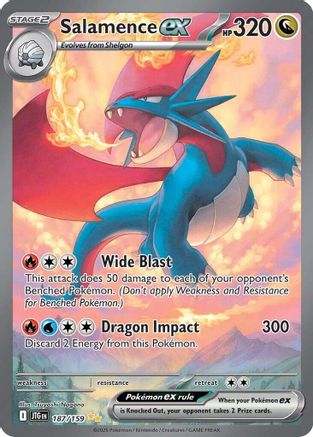Salamence ex - 187/159 (187) Holofoil [SV09: Journey Together]