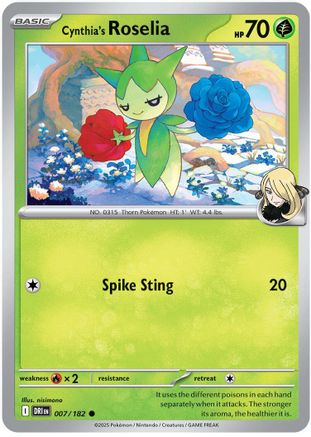 Cynthia's Roselia (7/182) Reverse Holofoil [SV10: Destined Rivals]