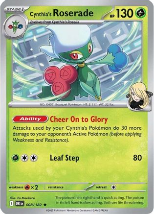 Cynthia's Roserade (8) Reverse Holofoil [SV10: Destined Rivals]