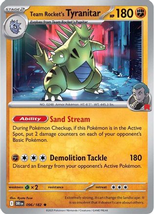 Team Rocket's Tyranitar (96/182) Holofoil [SV10: Destined Rivals]