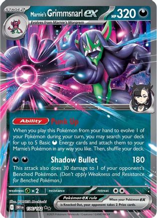 Marnie's Grimmsnarl ex (136/182) Holofoil [SV10: Destined Rivals]