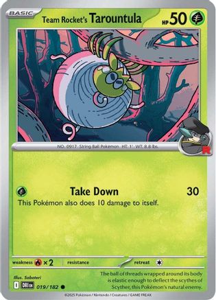 Team Rocket's Tarountula 019/182 Reverse Holofoil [SV10: Destined Rivals]