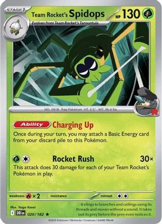 Team Rocket's Spidops - 020/182 (20) Reverse Holofoil [SV10: Destined Rivals]