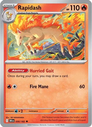 Rapidash - 030/182  Reverse Holofoil [SV10: Destined Rivals]