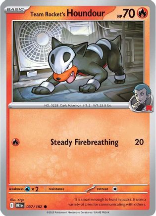 Team Rocket's Houndour (37/182) Reverse Holofoil [SV10: Destined Rivals]
