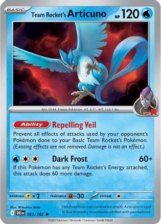 Team Rocket's Articuno (51/182) Holofoil [SV10: Destined Rivals]