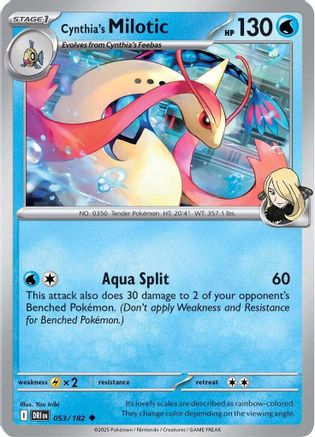 Cynthia's Milotic (53/182) Reverse Holofoil [SV10: Destined Rivals]