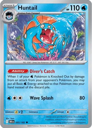 Huntail (55/182) Reverse Holofoil [SV10: Destined Rivals]