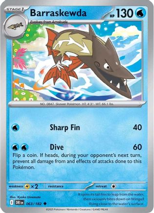 Barraskewda (63/182) Reverse Holofoil [SV10: Destined Rivals]