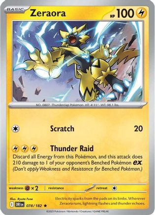 Zeraora 078/182 Reverse Holofoil [SV10: Destined Rivals]