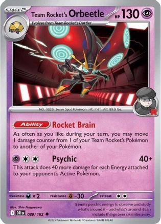 Team Rocket's Orbeetle - 089/182  Reverse Holofoil [SV10: Destined Rivals]