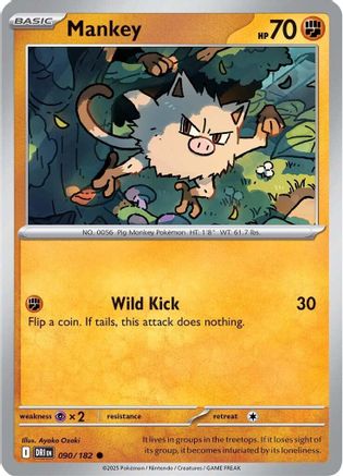 Mankey (90/182) Reverse Holofoil [SV10: Destined Rivals]