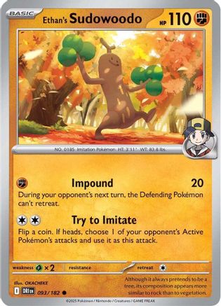 Ethan's Sudowoodo (93/182) Reverse Holofoil [SV10: Destined Rivals]