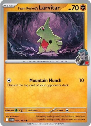 Team Rocket's Larvitar 94/182 Reverse Holofoil [SV10: Destined Rivals]