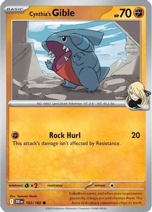 Cynthia's Gible (102/182)  [SV10: Destined Rivals]