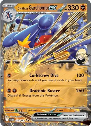 Cynthia's Garchomp ex - 104/182 (104) Holofoil [SV10: Destined Rivals]