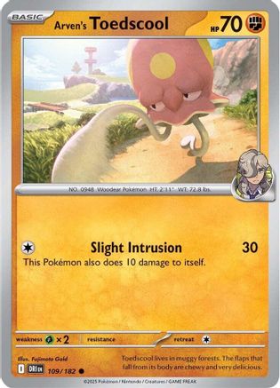 Arver's Toedscool (109/182) Reverse Holofoil [SV10: Destined Rivals]