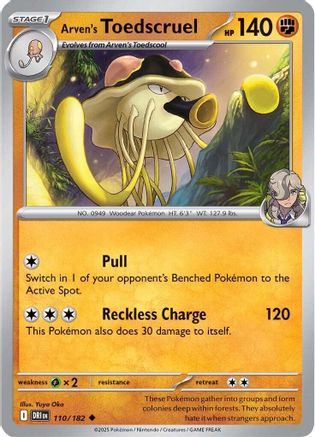 Arven's Toedscruel (110/182) Reverse Holofoil [SV10: Destined Rivals]