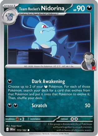 Team Rocket's Nidorina 115/182 Reverse Holofoil [SV10: Destined Rivals]