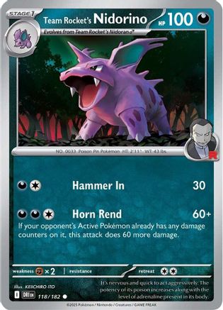Team Rocket's Nidorino (118/182)  [SV10: Destined Rivals]