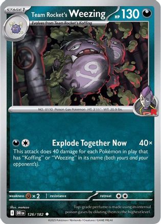 Team Rocket's Weezing - 126/182 (126) Reverse Holofoil [SV10: Destined Rivals]