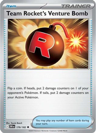 Team Rocket's Venture Bomb (179/182) Reverse Holofoil [SV10: Destined Rivals]