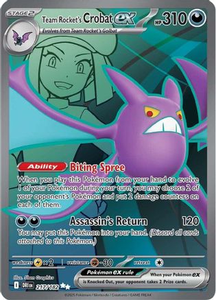 Team Rocket's Crobat ex - 217/182 (217) Holofoil [SV10: Destined Rivals]