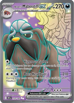 Arven's Mabosstiff ex - 218/182 (218) Holofoil [SV10: Destined Rivals]