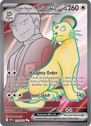 Team Rocket's Persian ex - 219/182 (219) Holofoil [SV10: Destined Rivals]