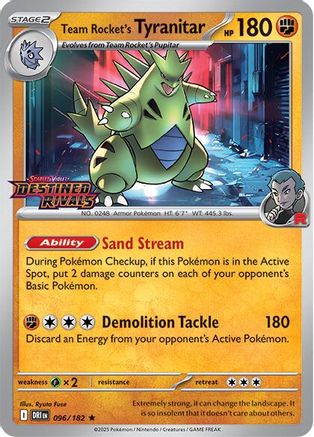 Team Rocket's Tyranitar (Destined Rivals Stamp) (96) Holofoil [SV10: Destined Rivals]