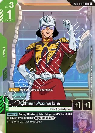 Char Aznable (C+) (ST03-011) Holofoil [Starter Deck 03: Zeon's Rush]