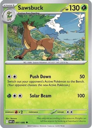Sawsbuck (007/086) Reverse Holofoil [SV: White Flare]